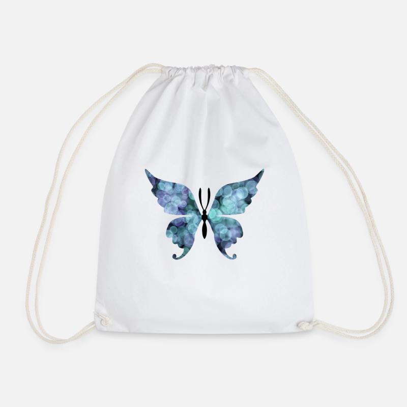 Schmetterling blau - Turnbeutel - Weiß