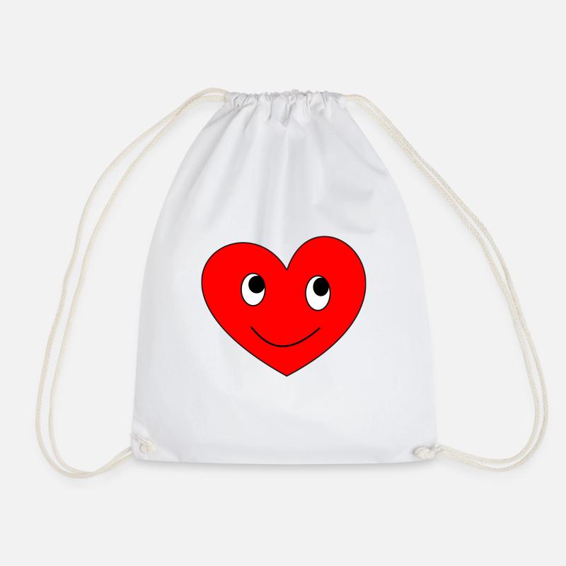 Herz Lächeln Mit Augen Liebe Süßes Kinder Geschenk - Turnbeutel - Weiß