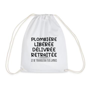 Plombière célèbre sa retraite avec humour cadeau - Sac de sport léger - blanc - Devant
