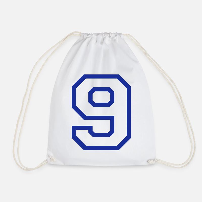 THE NUMBER 9-NINE - Drawstring Bag - white