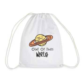 SATURN OUT WORLD AWAY EARTH PLANET PLANETS MOTIF - Drawstring Bag - white - Front