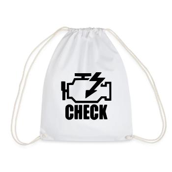 Check Engine Lamp Gas Car Tuning Turbo Boost - Drawstring Bag - white - Front