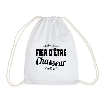 fier d'être chasseur - Sac de sport léger - blanc - Devant