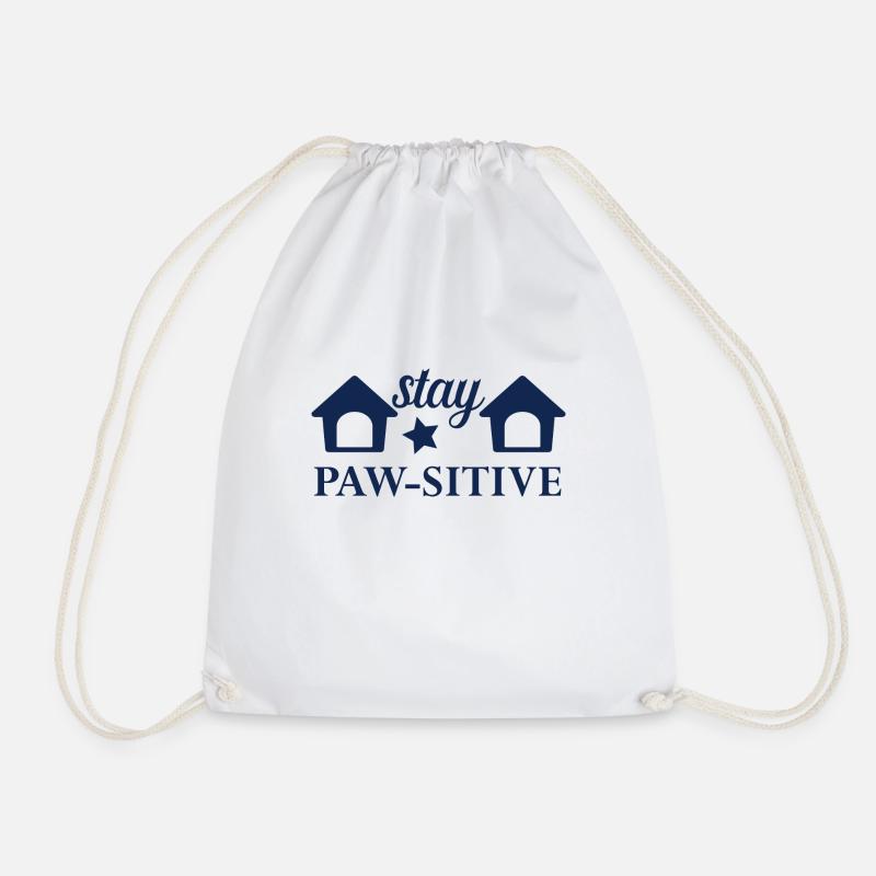 Stay Positive - Drawstring Bag - white