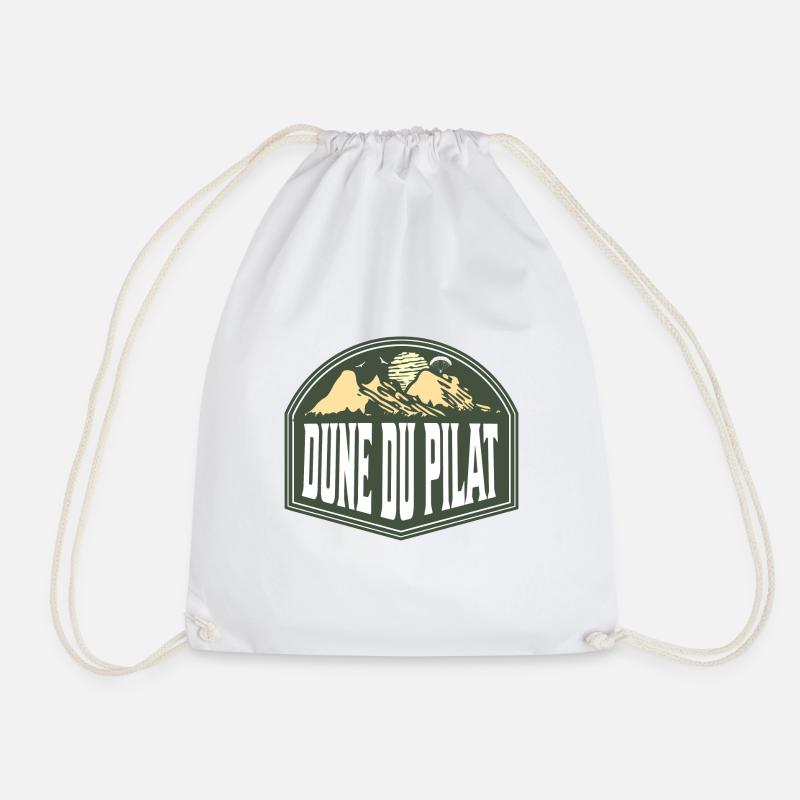 Dune du Pilat Arcachon France - Drawstring Bag - white