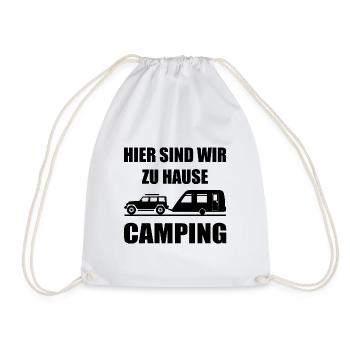 camping - Turnbeutel - Weiß - Vorne