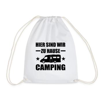 Camping - Turnbeutel - Weiß - Vorne