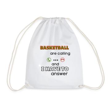 Gift basketball basketball funny sport passion - Drawstring Bag - white - Front