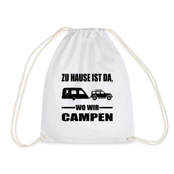 Camping - Turnbeutel - Weiß - Vorne