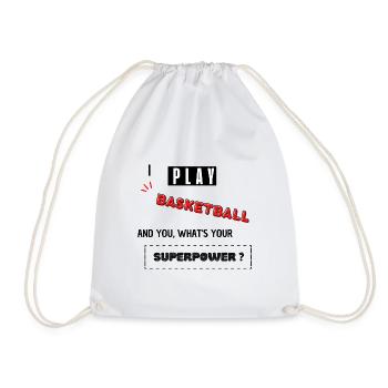 Gift basketball basketball funny sport passion - Drawstring Bag - white - Front