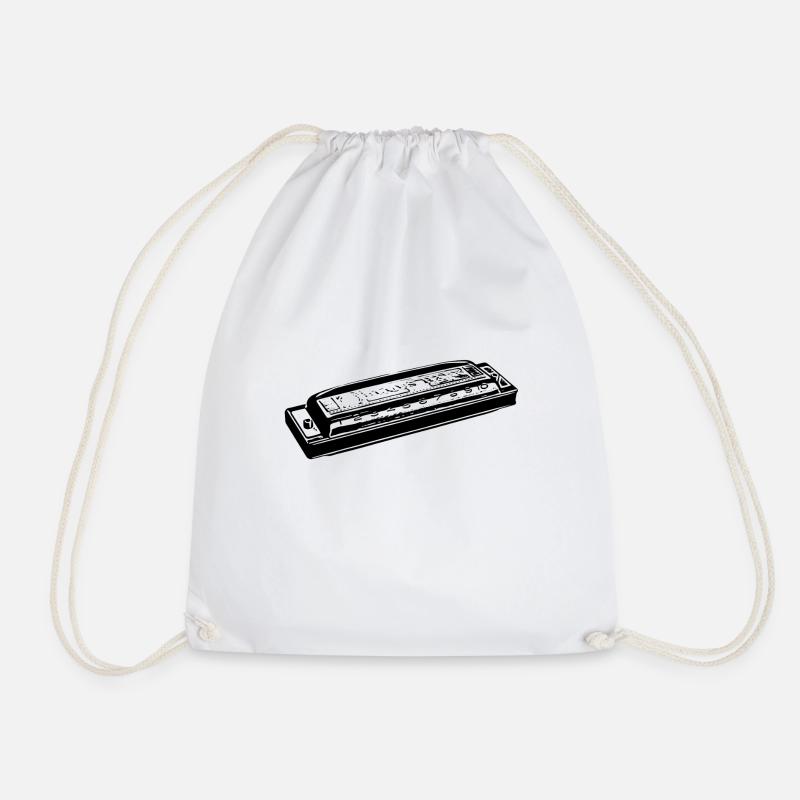 Harmonica - Drawstring Bag - white