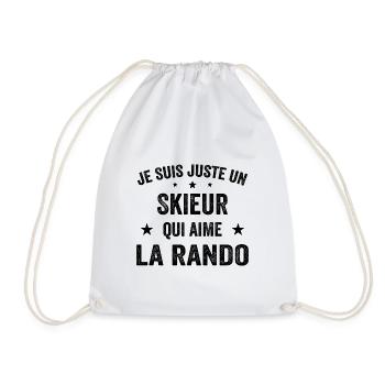Fier d’être Skieur et Passionné de Randonnée - Sac de sport léger - blanc - Devant