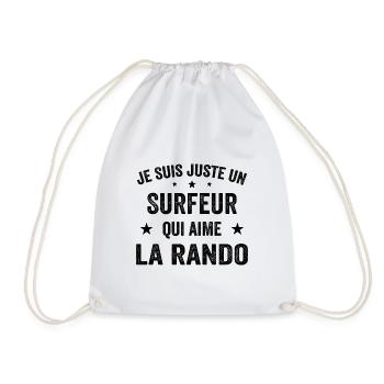 Fier d’être Surfeur et Passionné de Randonnée - Sac de sport léger - blanc - Devant