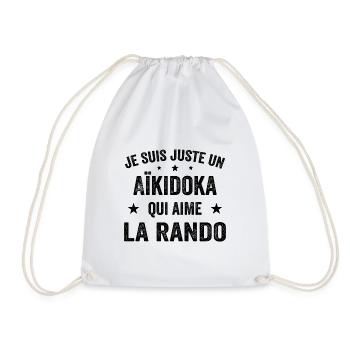 Fier d’être Aïkidoka et Passionné de Randonnée - Sac de sport léger - blanc - Devant