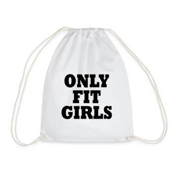 Only fit girls - Drawstring Bag - white - Front