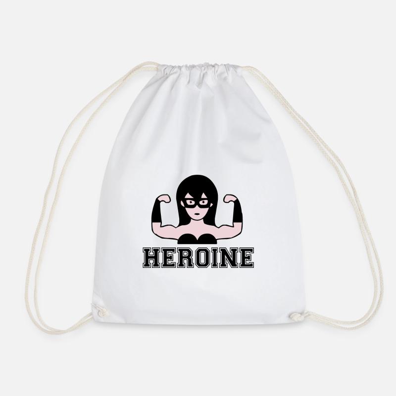 Heroine Heldin Cartoon Comic Power - Turnbeutel - Weiß
