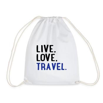 to travel - Drawstring Bag - white - Front