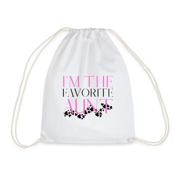 aunt - Drawstring Bag - white - Front