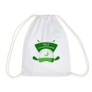 GOLF GOLFER BALL GOLF CLUB MOTIF SHIRT GIFT - Drawstring Bag - white - Front