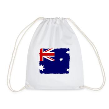Drapeau australien sous drapeau australien - Sac de sport léger - blanc - Devant