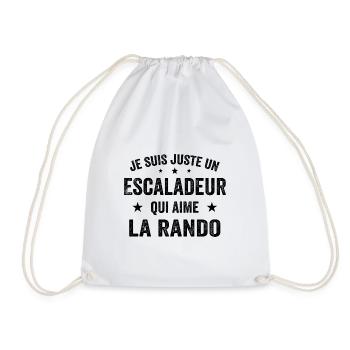 Fier d’être Escaladeur et Passionné de Randonnée - Sac de sport léger - blanc - Devant
