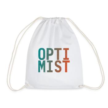 I am an optimist! - Drawstring Bag - white - Front