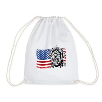 Korthals Griffon Amérique Flag Chien Chiens Wilsigns - Sac de sport léger - blanc - Devant
