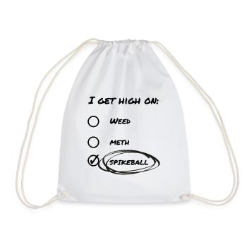 Gift funny spikeball humor fan player - Drawstring Bag - white - Front