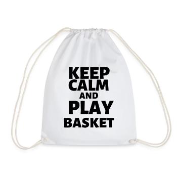 Gift basketball basketball funny sport passion - Drawstring Bag - white - Front