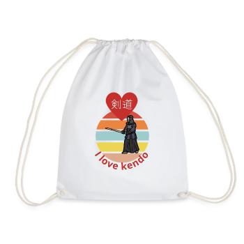 I love kendo - Drawstring Bag - white - Front