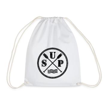 SUP Stand Up Paddling Logo Icon - Turnbeutel - Weiß - Vorne