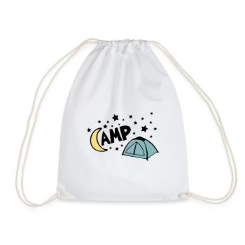 CAMP DE NUIT CAMP DE NUIT CAMPING STAR TENTE MOTIF - Sac de sport léger - blanc - Devant