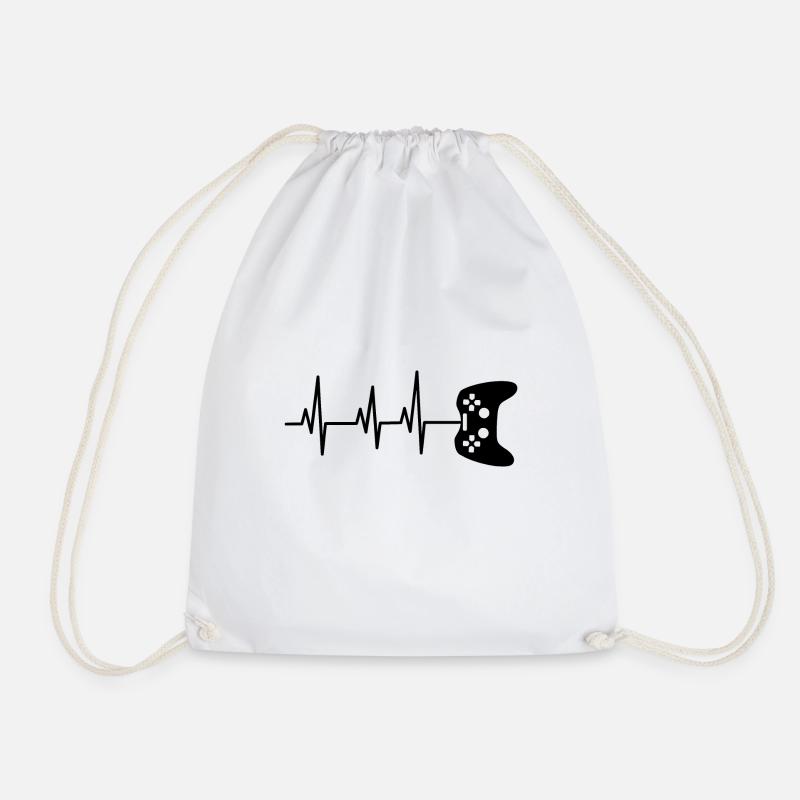 Gamepad Pulse - Drawstring Bag - white