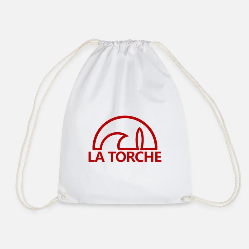 La Torche soleil minimalistisches rotes Surfbrett - Turnbeutel - Weiß
