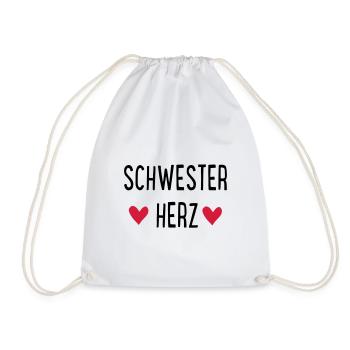 SCHWESTERHERZ - Turnbeutel - Weiß - Vorne