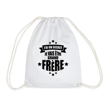 j'ai un secret je vais être grand frère - Sac de sport léger - blanc - Devant