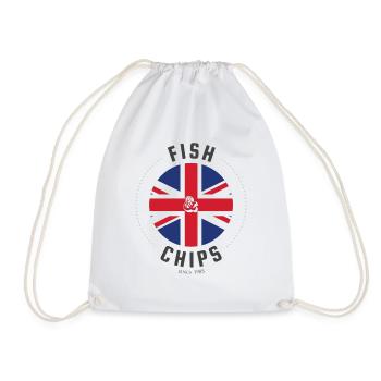 Poisson et frites - Style britannique - Sac de sport léger - blanc - Devant