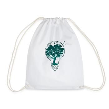 Lightbulb nature tree - Drawstring Bag - white - Front