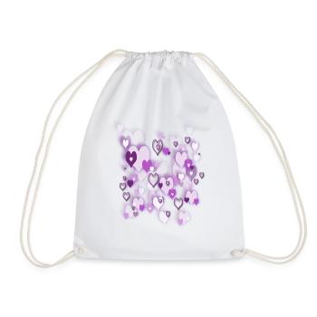 hearts - Drawstring Bag - white - Front