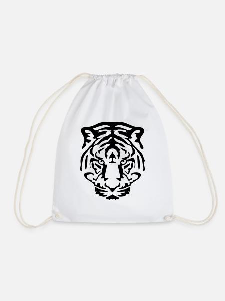 tiger tiger tattoo tribal animal geek face - Turnbeutel - Weiß
