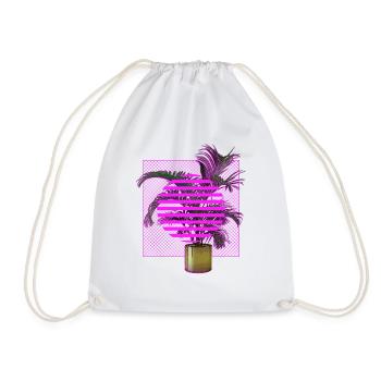 Vaporwave Plant - Drawstring Bag - white - Front