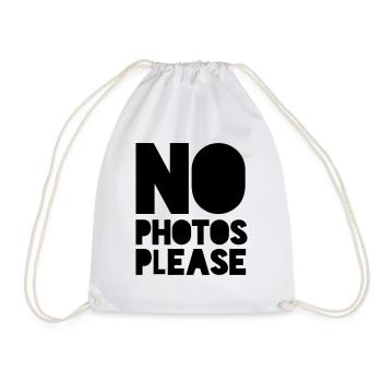 no pictures please - Drawstring Bag - white - Front