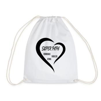 super papa fête des pères formidable génial - Drawstring Bag - white - Front