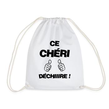 Chéri Love Chérie Amour Femme Mari Valentin - Drawstring Bag - white - Front