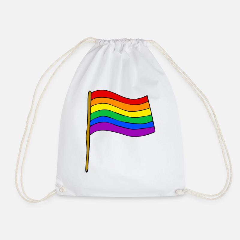 Rainbow flag - Drawstring Bag - white