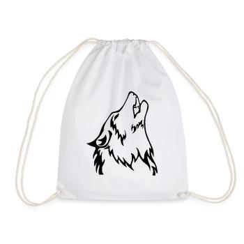 loup hurlant - Sac de sport léger - blanc - Devant
