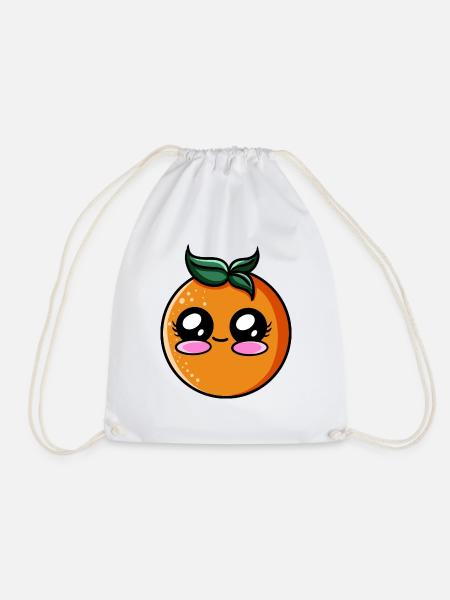 Orange Kawaii - Turnbeutel - Weiß