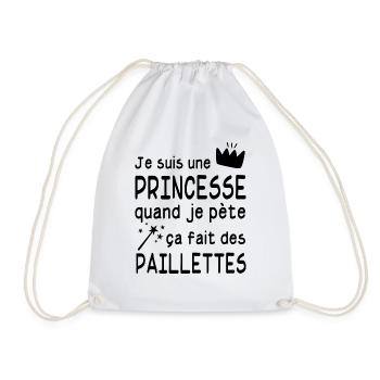je suis une princesse - Sac de sport léger - blanc - Devant