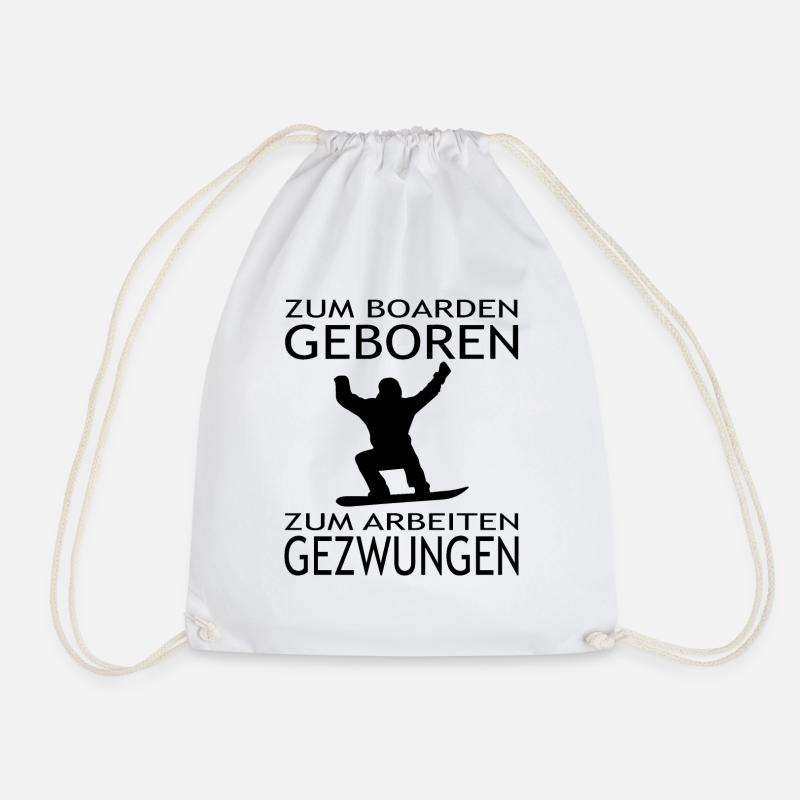 Snowboard Snowboarder - Turnbeutel - Weiß