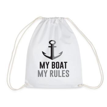 Bateau à moteur Mon bateau Mes règles Dire l’humour - Sac de sport léger - blanc - Devant